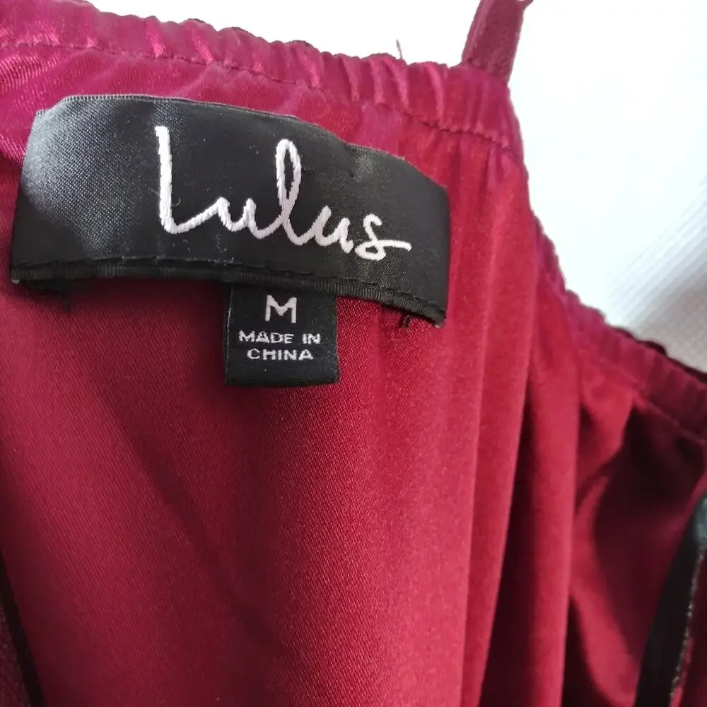 Lulus All About Love Wine Red Maxi Dress Event Size M - Picture 8 of 12
